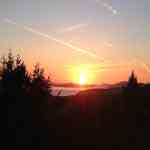 August Orcas Island sunset on Turtleback Mountain Preserve