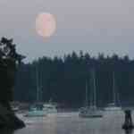 Full Moon Rising over Stewart Island San Juan Islands WA