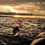 Peaceful kayak sunset