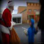 Santa spreading holiday cheer on the streets of Friday Harbor