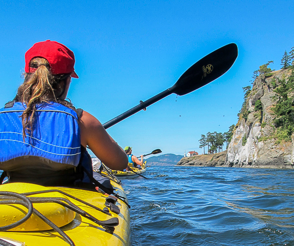 Kayaking to Stuart Island on a multi-day sea kayaking tour ( not a kayak rental ) 